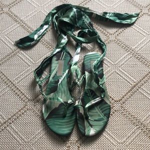 Michael Kors Collection Satin Ribbon Sandals, 8.5